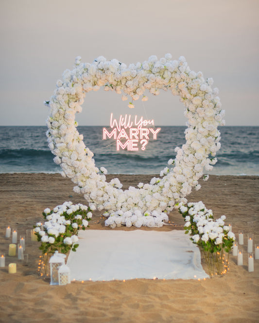 Propuesta de matrimonio en Acapulco- Paquete Corazón de Rosas Blanco