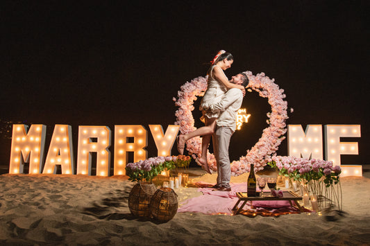 PROPUESTA DE MATRIMONIO EN ACAPULCO - PAQUETE CORAZÓN DE ROSAS Y LETRAS MARRY ME