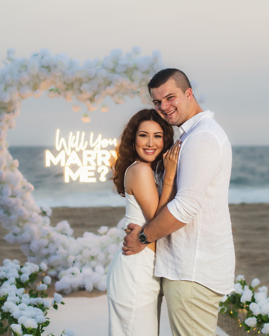 Propuesta de matrimonio en Acapulco- Paquete Corazón de Rosas Blanco