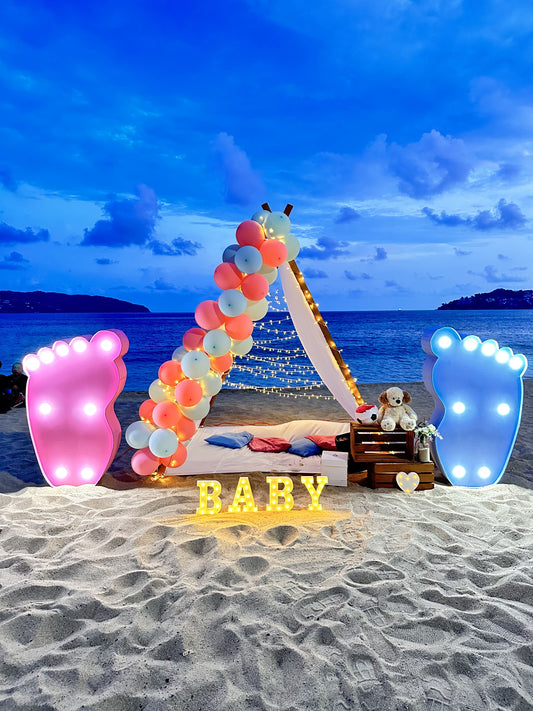 Gender Reveal Acapulco - Paquete TIPI + PIECITOS AZUL Y ROSA