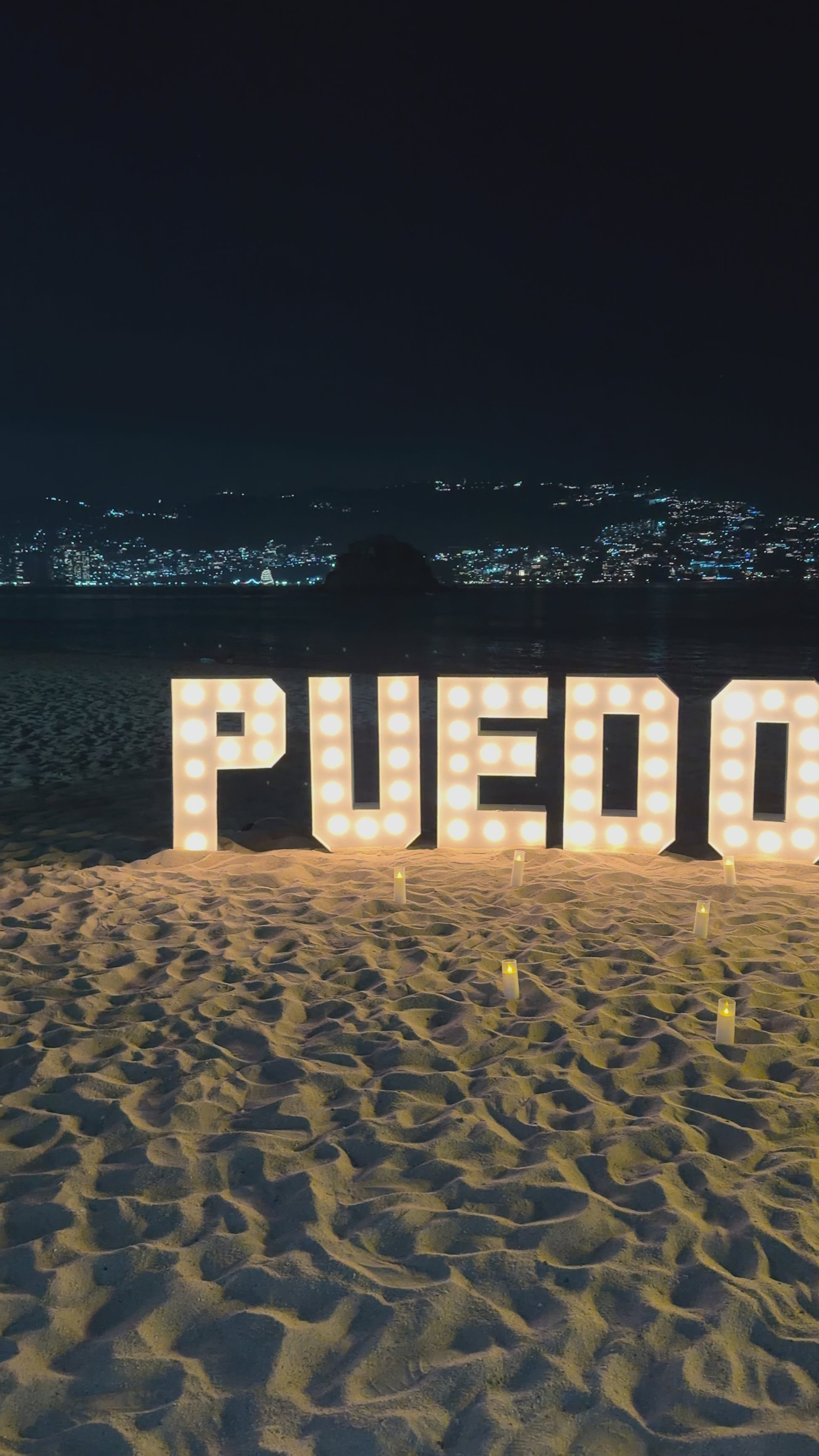 Propuesta de noviazgo en Acapulco- Paquete Corazón + Letras gigantes Puedo Ser tu Novio